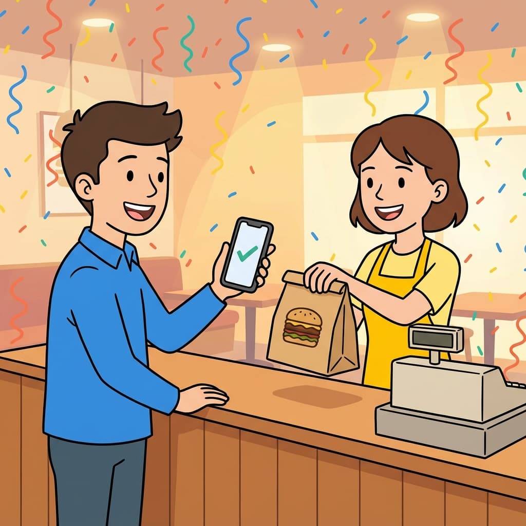 Customer validating their prize with one tap on their phone