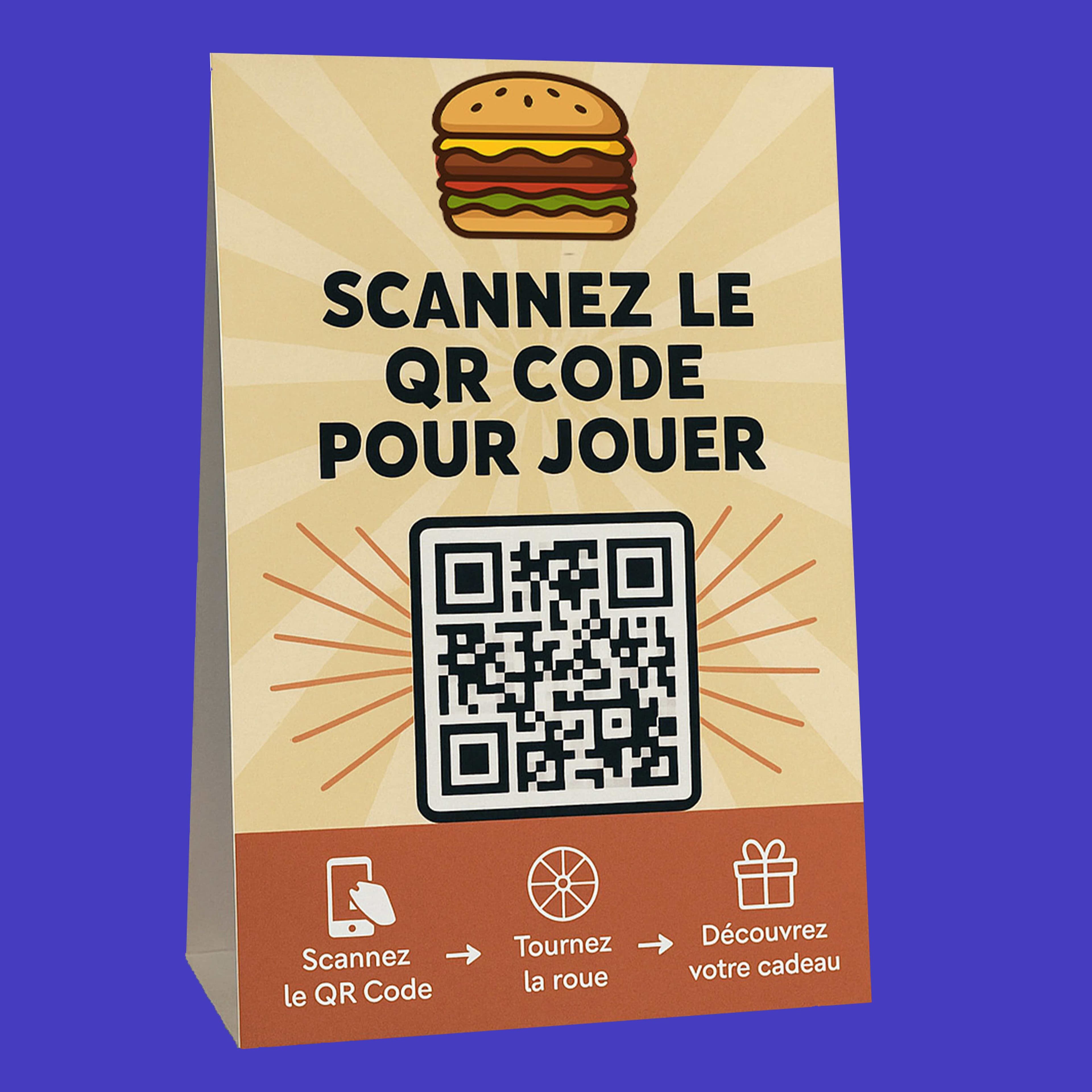 Chevalet QR code Ludofy avec instructions de scan